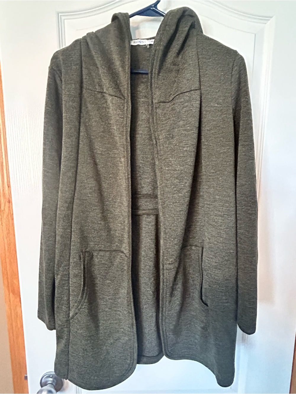 Ricki’s Olive Green Hooded Open Front Coatigan